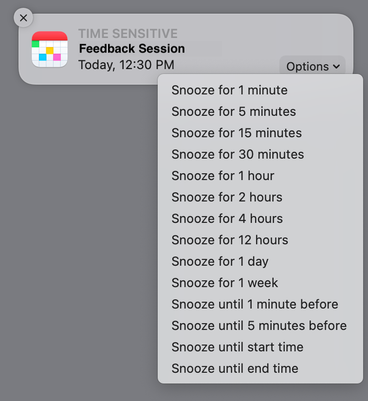 Snooze notifications